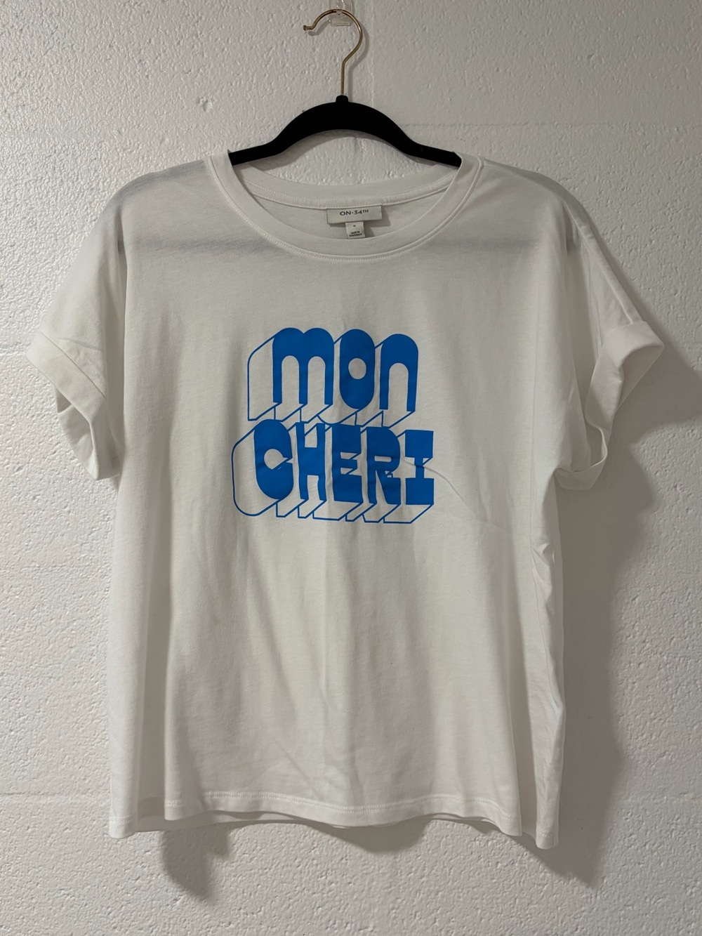 White Graphic "Mon Cheri" Tee